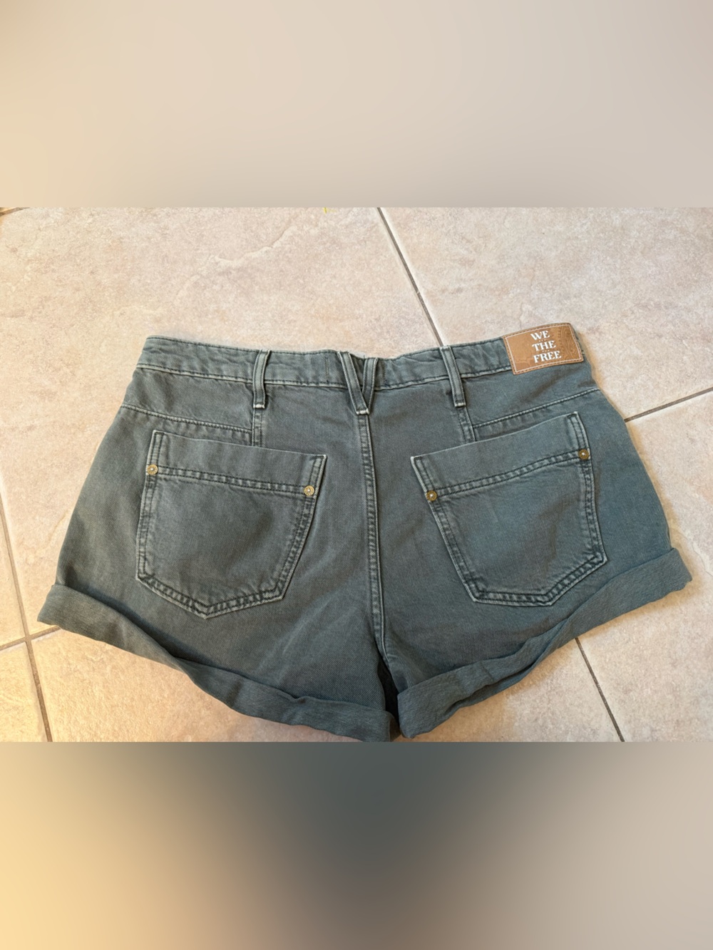 Free People Beginners Luck Slouch Shorts in the color Army - Picture 5 of 7